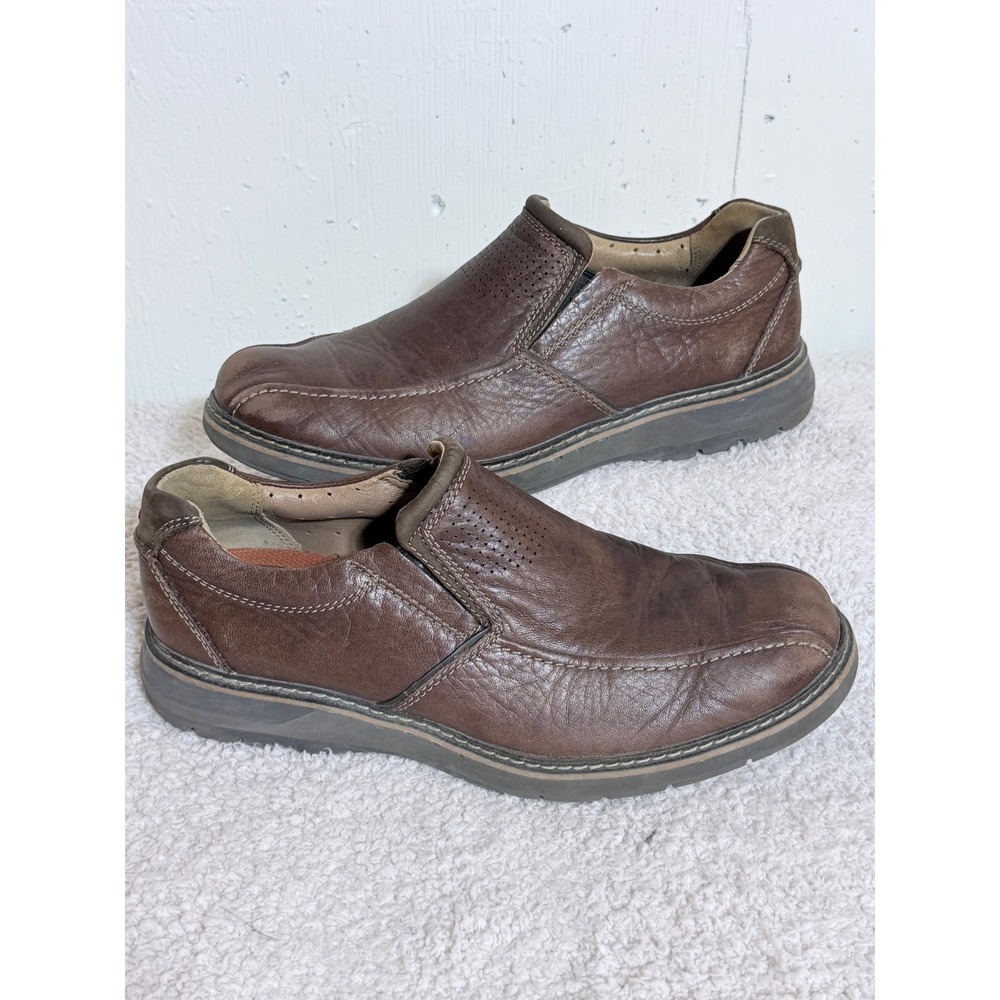 Clarks Unstructured Un.Sheridan Brown Leather Slip On Loafers Mens 10 261311047